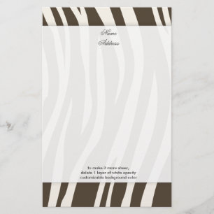 Bruine zebra strepen achtergrondkleur!! briefpapier