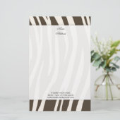 Bruine Zebra Stripes achtergrondkleur!! Briefpapier (Staand voorkant)