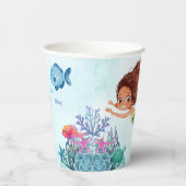 Bruine Zeemeermin Twee het Zee Meisjes 2e Verjaard Papieren Bekers (Rechts)