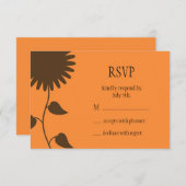 Bruine zonnebloem RSVP (Voorkant / Achterkant)