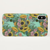 Bruine zonnebloemen en roze rozen Case-Mate iPhone case (Achterkant (horizontaal))