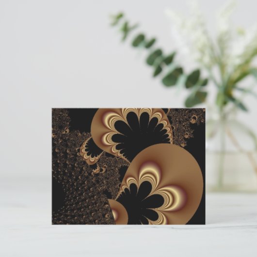 Bruine zwarte ballon ventilator Petal Fractal Art  Briefkaart (Staand voorkant)
