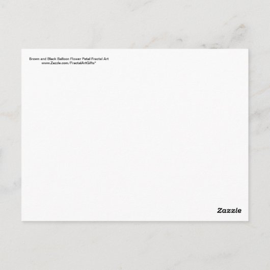 Bruine zwarte ballon ventilator Petal Fractal Art  Briefkaart (Achterkant)