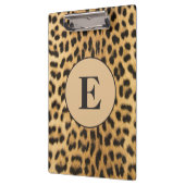 Bruine zwarte Cheetah Leopard Afdrukmonogram Klembord (Links)