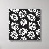 Bruine zwarte en witte bloemen canvas afdruk (Voorkant)