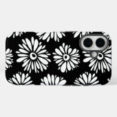 Bruine zwarte en witte bloemen Case-Mate iPhone case (Achterkant (horizontaal))