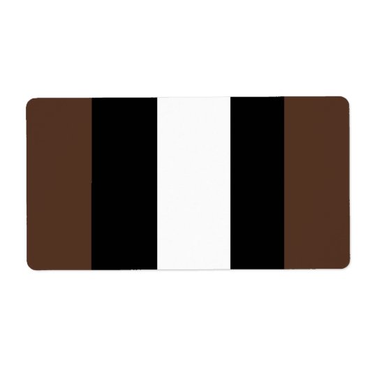 Bruine, zwarte en witte strepen etiket (Voorkant)