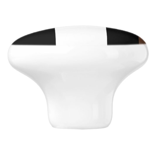 Bruine, zwarte en witte strepen keramische knop (Zijkant)