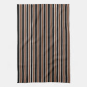 Bruine, zwarte en witte strepen theedoek (Verticaal)