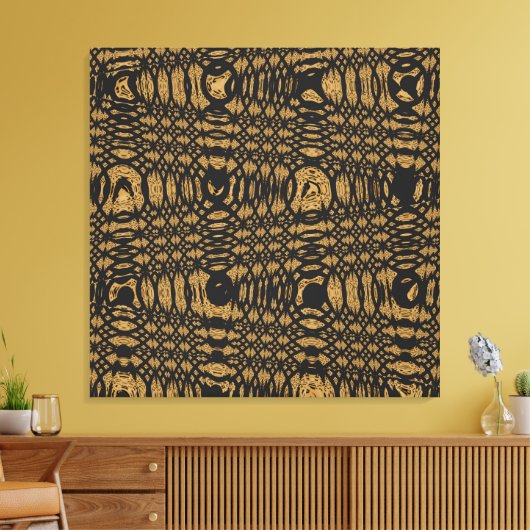 Bruine zwarte luipaard Moderne Abstracte golflengt Canvas Afdruk (Insitu (Woonkamer))