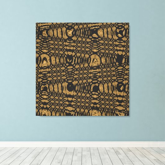 Bruine zwarte luipaard Moderne Abstracte golflengt Canvas Afdruk (Insitu (Houten vloer))