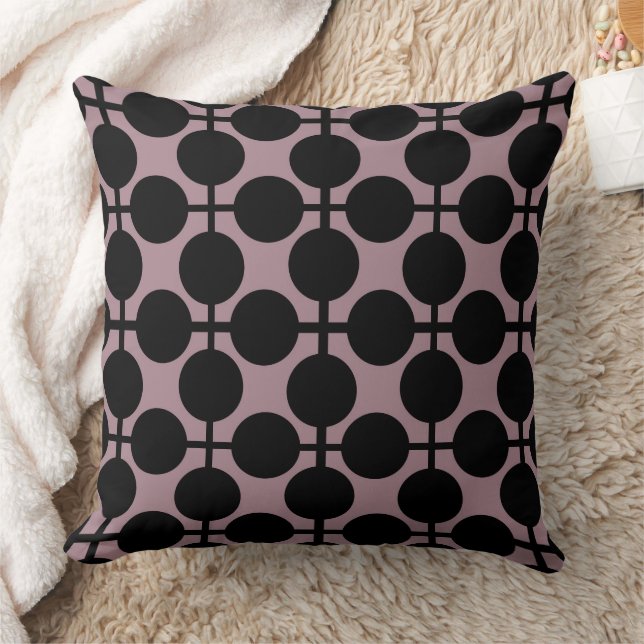 bruine zwarte polka dot check pattern mode kussen (Deken)
