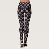 bruine zwarte polka dot check pattern mode leggings (Achterkant)