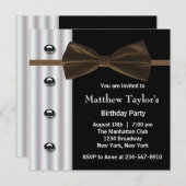 Bruine Zwarte Tuxedo Bow Stropdas Mannen Verjaarda Kaart (Voorkant / Achterkant)