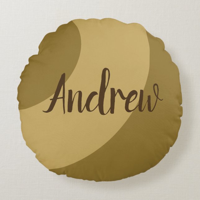 Bruine Zwemelen Rond Kussen (Voorkant)