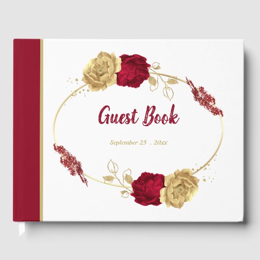 bruinkoolbloemen - elegante bruiloft gastenboek (Voorkant)