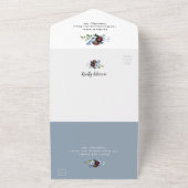 bruinrode waterverf bloedige bruiloft all in one uitnodiging (Buitenkant)