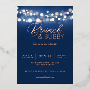 Bruisend & Brunch Elegante Champagne & Brunch Folie Uitnodiging