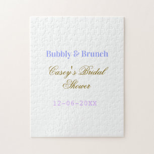 Bruisend en brunch bruidsfeest naam datum paars g legpuzzel