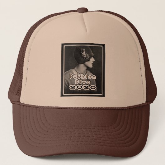 Bruisende 1920 Mode Diva Trucker Pet (Voorkant)