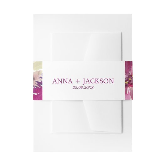 Bruisende bloementuin zomer bruiloft boho uitnodigingen wikkel (Voorkant Voorbeeld)