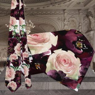 Bruisende Blush Bordeaux Desdemona Rozen Bruiloft Stropdas