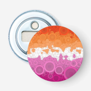 Bruisende Boheemse Groovy Abstract Lesbische Pride Button Flesopener