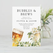 Bruisende bubbels en drankjes koppel bruiloftsfoto kaart (Staand voorkant)