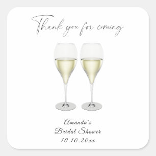 Bruisende champagne Bruidsdouche Vierkante Sticker