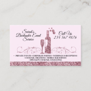 Bruisende Cocktail Bartender Service Visitekaartje