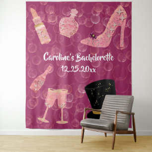 Bruisende Glitter Champagne Meidenavond Tapijt Wandkleed