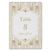 Bruisende Jaren 20 Great Gatsby Art Deco TAFELNUMM Kaart (Voorkant)