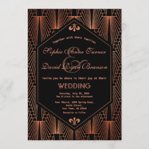 Bruisende jaren 20 Great Gatsby Koper Art Deco Tro Kaart