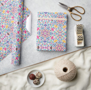 Bruisende Mexicaanse Fiesta Stijl Regenboog Bruilo Cadeaupapier