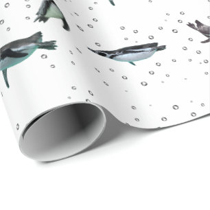 Bruisende Pinguïns Inpakpapier (kies kleur)