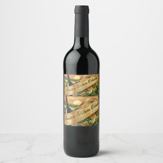 Bruisende Roze Wijn Bruiloftsfeest Mini Bruisend  Wijn Etiket (Voorkant)