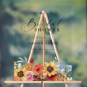 Bruisende Waterverf Bloem Bruidsdouche Acryl Bord