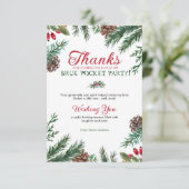 Bruk Pocket Kerstmis en dank u kaarten (Staand voorkant)