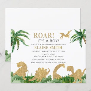 Brul Dinosaurus Geslacht Neutrale Baby Shower Kaart