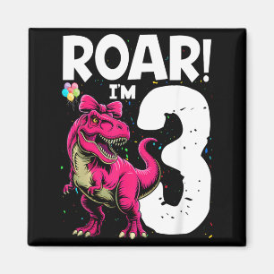 Brul Dinosaurus Ik ben 3 Jaar Oude Verjaardag Meis Magneet