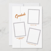 Brûlé Orange Angled 4Photo Grad Faire-part (Devant)