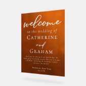 Brûlé Orange Rustique Automne Mariage Bienvenue (Angle)