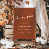 Brûlé Terracotta Genre Révéler Affiche de bienvenu