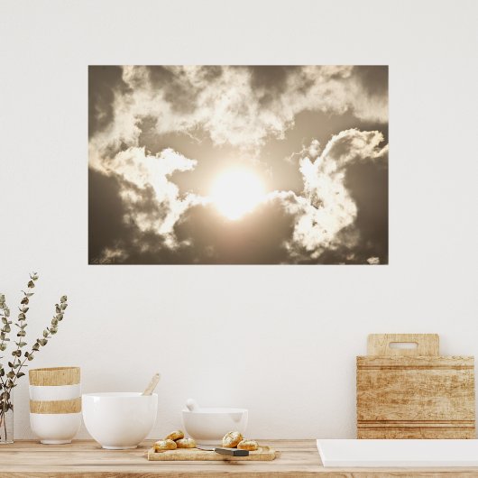 Brûler bronze lever soleil nuages tempête Poster (Cuisine)