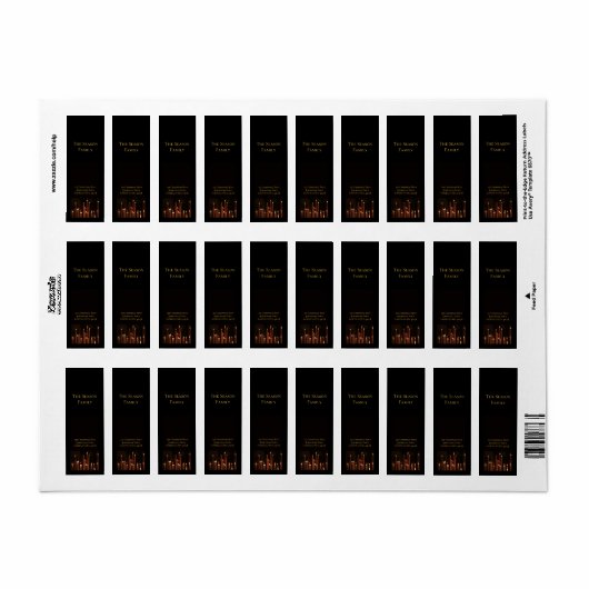 Brûler des bougies étiquette de Noël (Feuille entière)