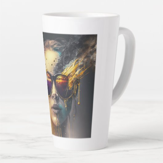 Brûler des verres latte Mug (Angle droit)