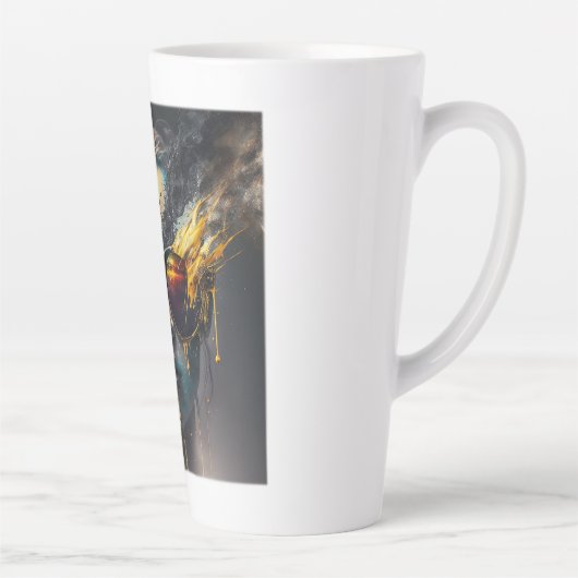 Brûler des verres latte Mug (Droite)