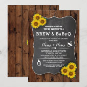 Brûler et Baby shower BABYQ Invitation de tourneso (Devant / Derrière)