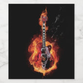 Brûler Étiquette de vin de guitare (Étiquettes simples)
