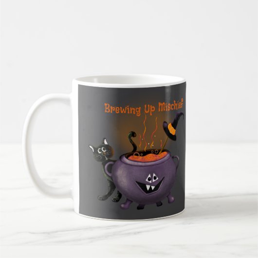 Brûler le mal noir chat Halloween café Mug (Gauche)